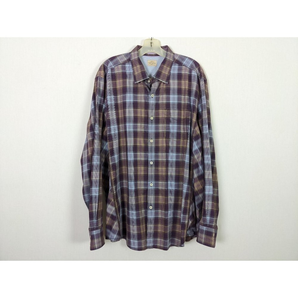 Tommy Bahama Jeans Island Crafted long sleeve button front plaid shirt XL